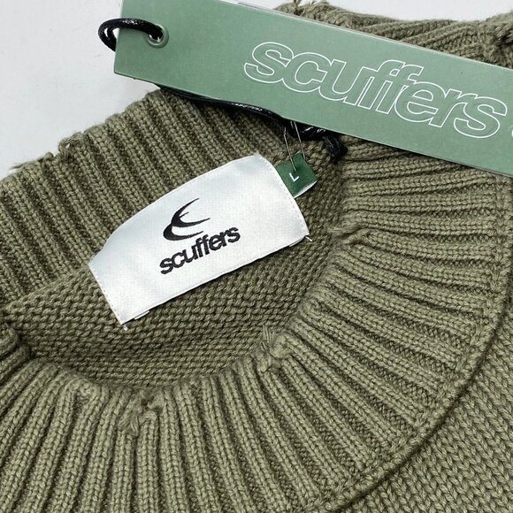 Scuffers Unisex Distressed Knit Sweater with Back Logo - Picture 4 of 8